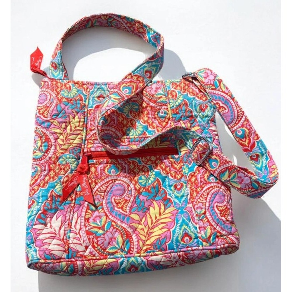 Vera Bradley Quilted Cotton Crossbody Bag Paisley in Paradise Adjustable Strap
